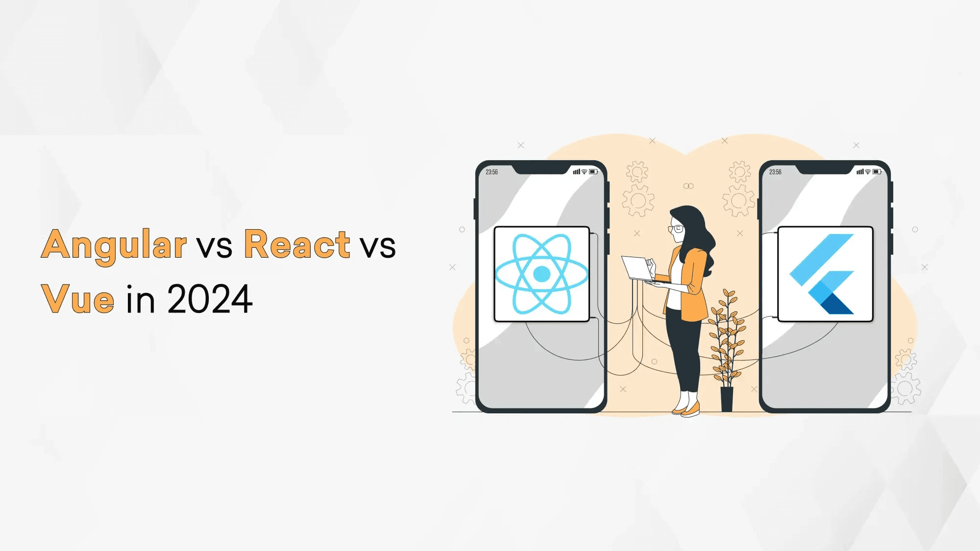 Angular vs React vs Vue in 2024 Cover