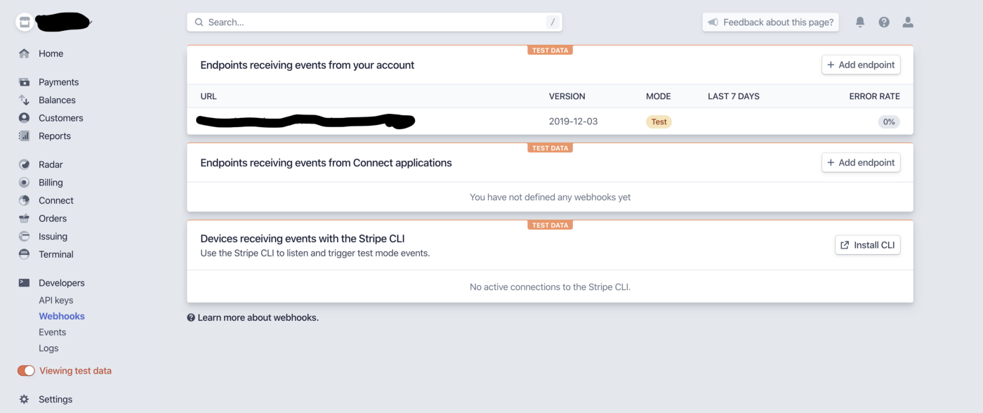 stripe dashboard